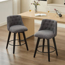Swivel Bar Stools & Button Tufted Back (Set of 2)