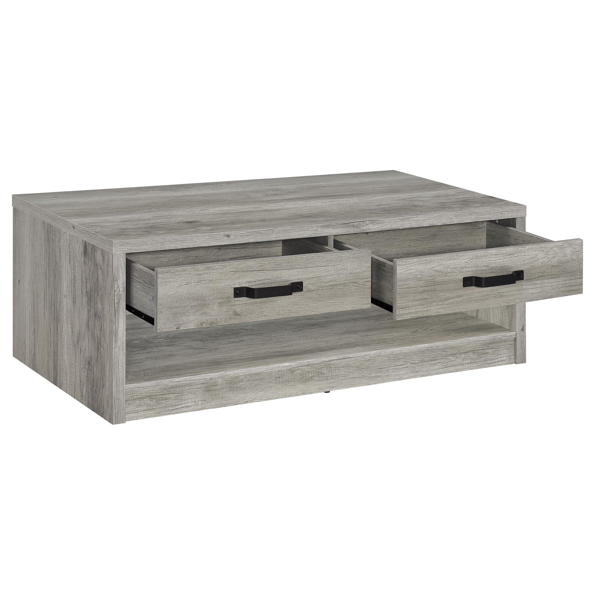 Felix 2-piece Coffee and End Table Set Grey Driftwood - Atlantic Fine Furniture Melbourne FL