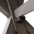 Modern Outdoor Dining Table With X Shaped Legs, Umbrella Hole