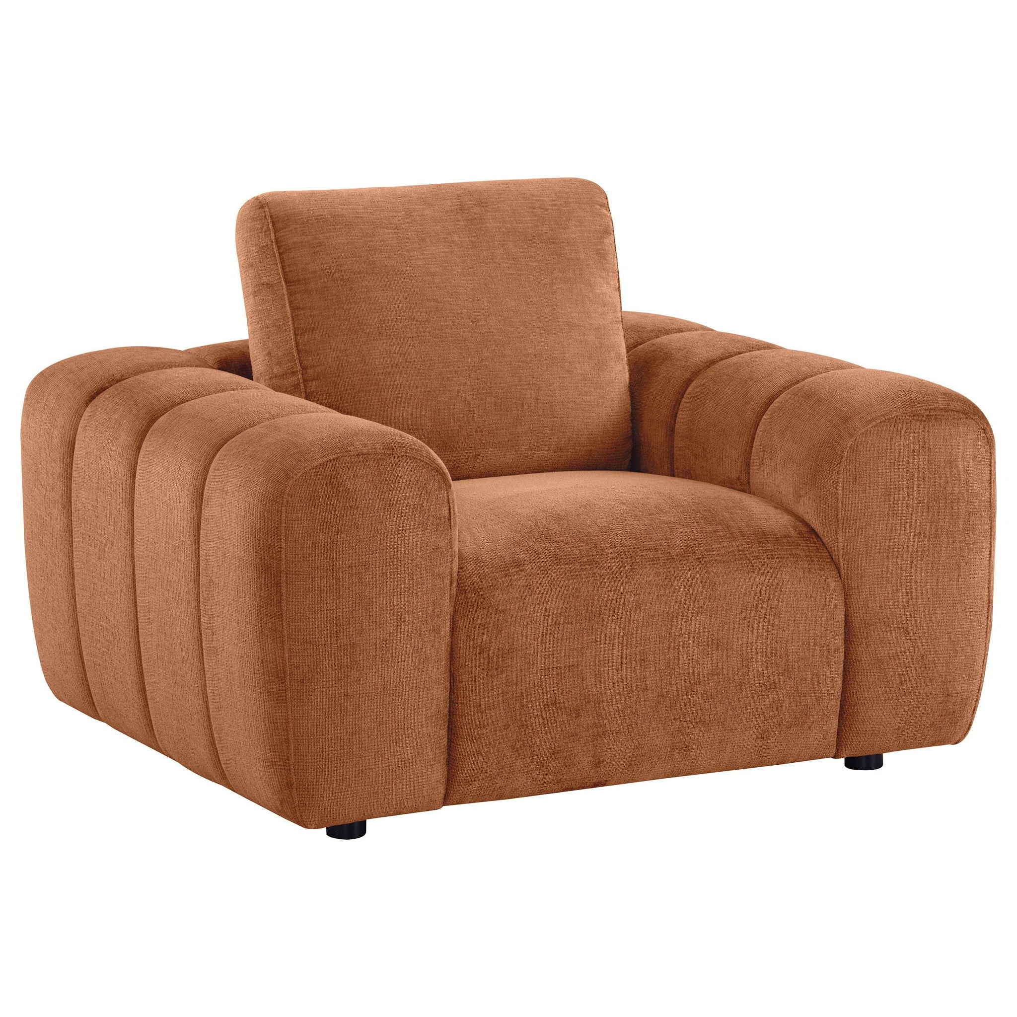 Burnett Chenille Upholstered Accent Chair Burnt Orange - Atlantic Fine Furniture Melbourne FL
