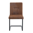 Ergonomic Technology Fabric Dining Chairs With Black Metal Legs, Comfortably Simple Design, (Set of 4) - Brown