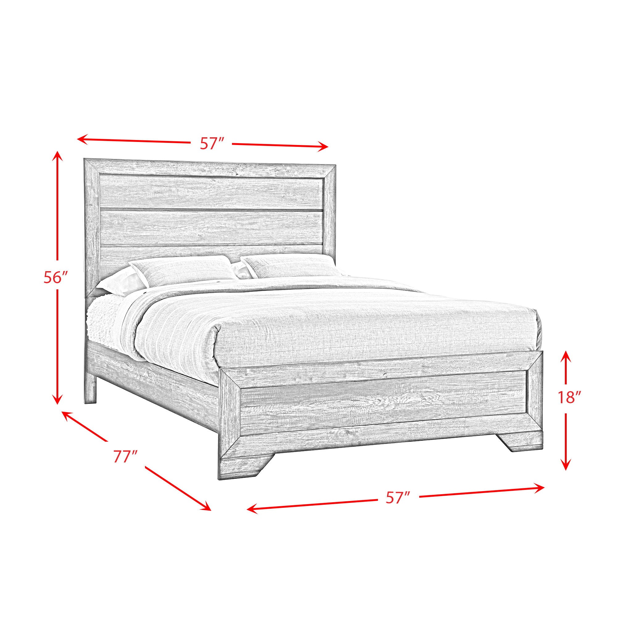 Nathan Panel Bed in Dark Gray by Elements International, view 6
