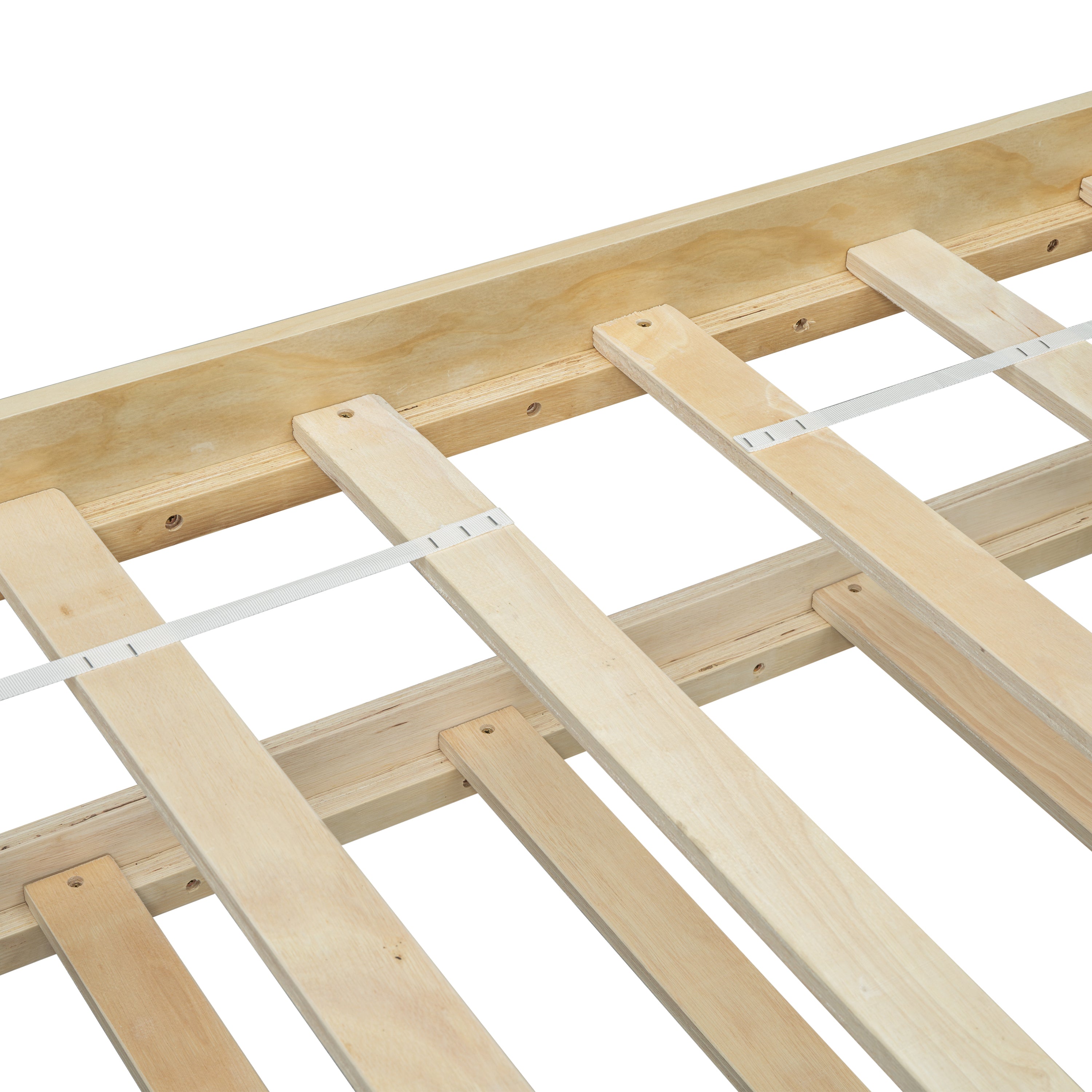 Twin Size House-shaped Bed with Trundle,Natural