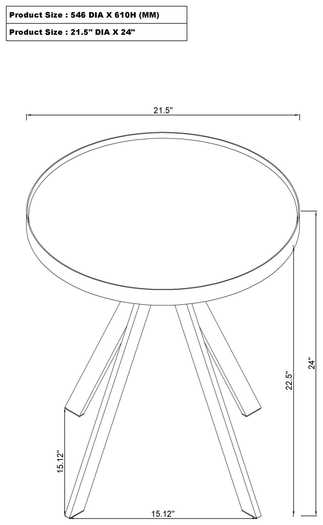 Briggs 2-piece Round Coffee and End Table Set Black - Atlantic Fine Furniture Melbourne FL