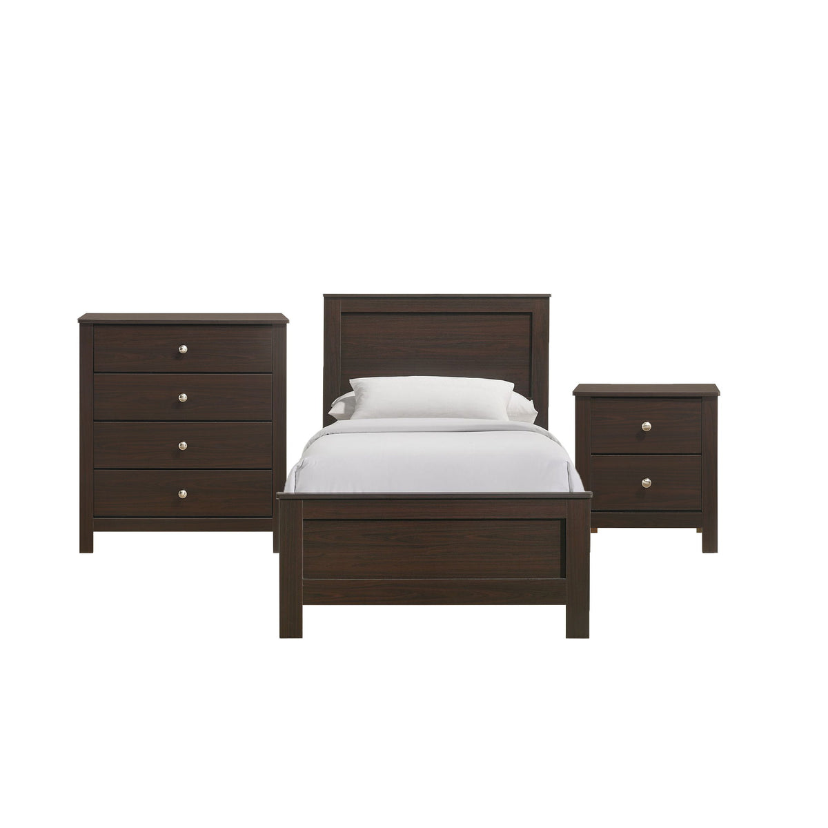 Sami Youth Panel Bedroom Set in Dark Brown by Elements International, view 11