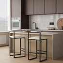 Elegant Bar Stool Set With Backrest And Footrest, Counter Height (Set of 2)