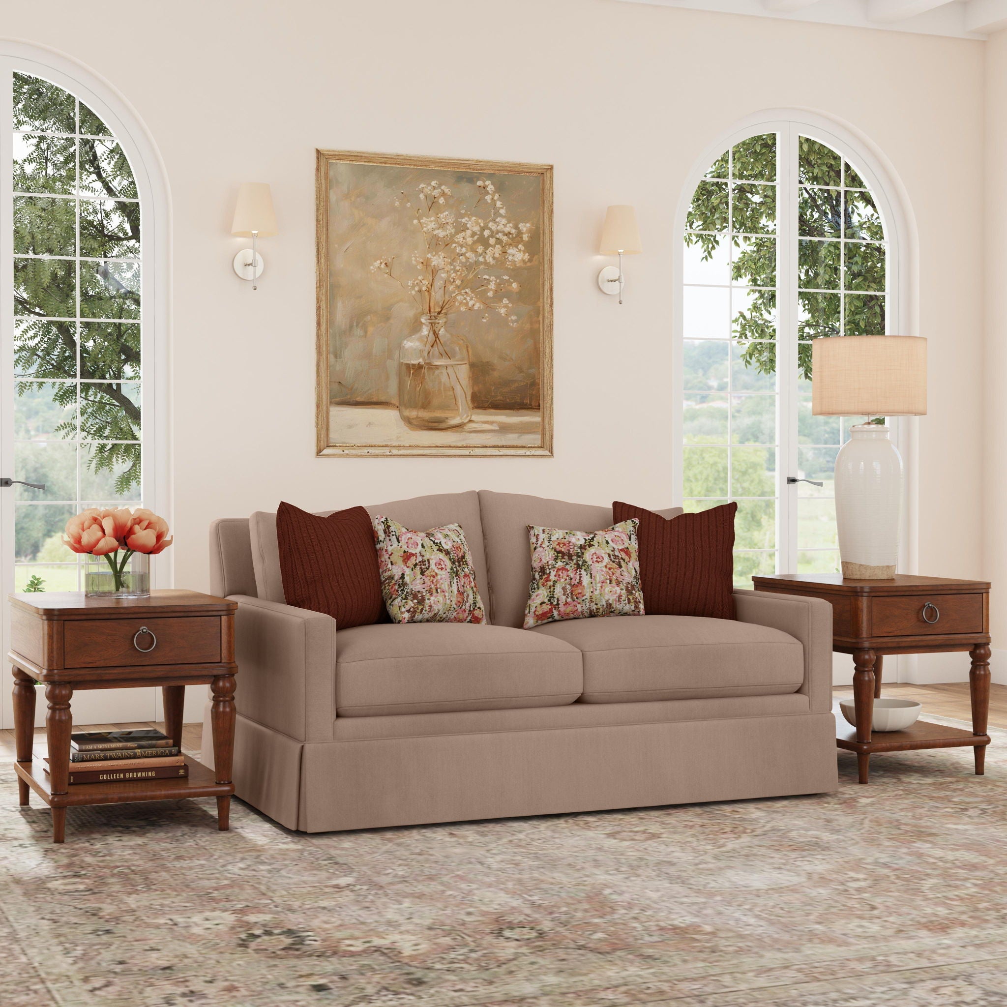 Lottie - Loveseat With Skirt Trim
