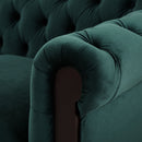 Chesterfield Velvet Loveseat Sofa, 2 Person Rolled Arm Upholstered Couch