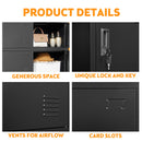 9 Door Employee Storage Locker With Card Slot, Lockers For Office, Gym, School, And Home - Black