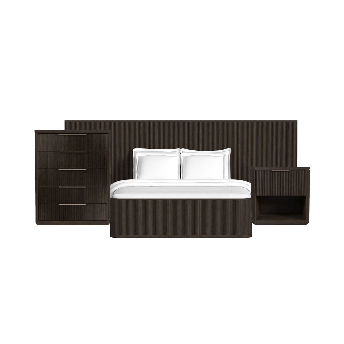 Sylvie Wall Bed Bedroom Set in Dark Brown by Elements International