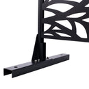 Outdoor & Indoor Privacy Screen Metal Privacy Screen, Freestanding Decorative Privacy Screen For Deck Balcony Patio - Black
