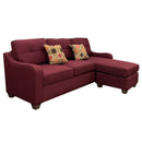 Cleavon II - Reversible Sectional Sofa & Ottoman With 2 Pillows - Red Linen