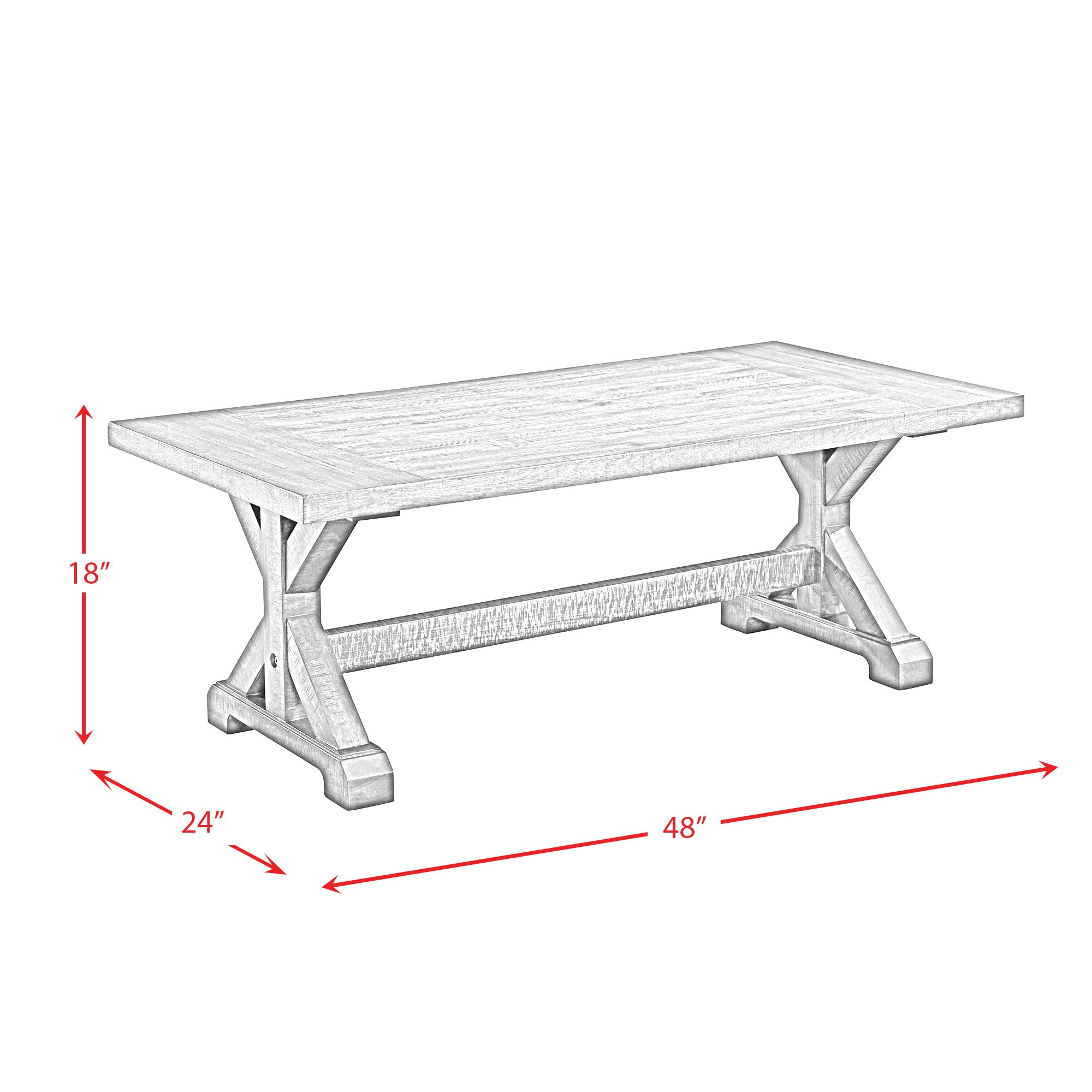 Finn - 3 Piece Accent Trestle Table Set (Coffee Table & Two End Tables) - Dark Walnut - Atlantic Fine Furniture Melbourne FL