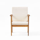 3 Piece Patio Set With Slatted Design, 2 Club Chairs And Coffee Table - Brown