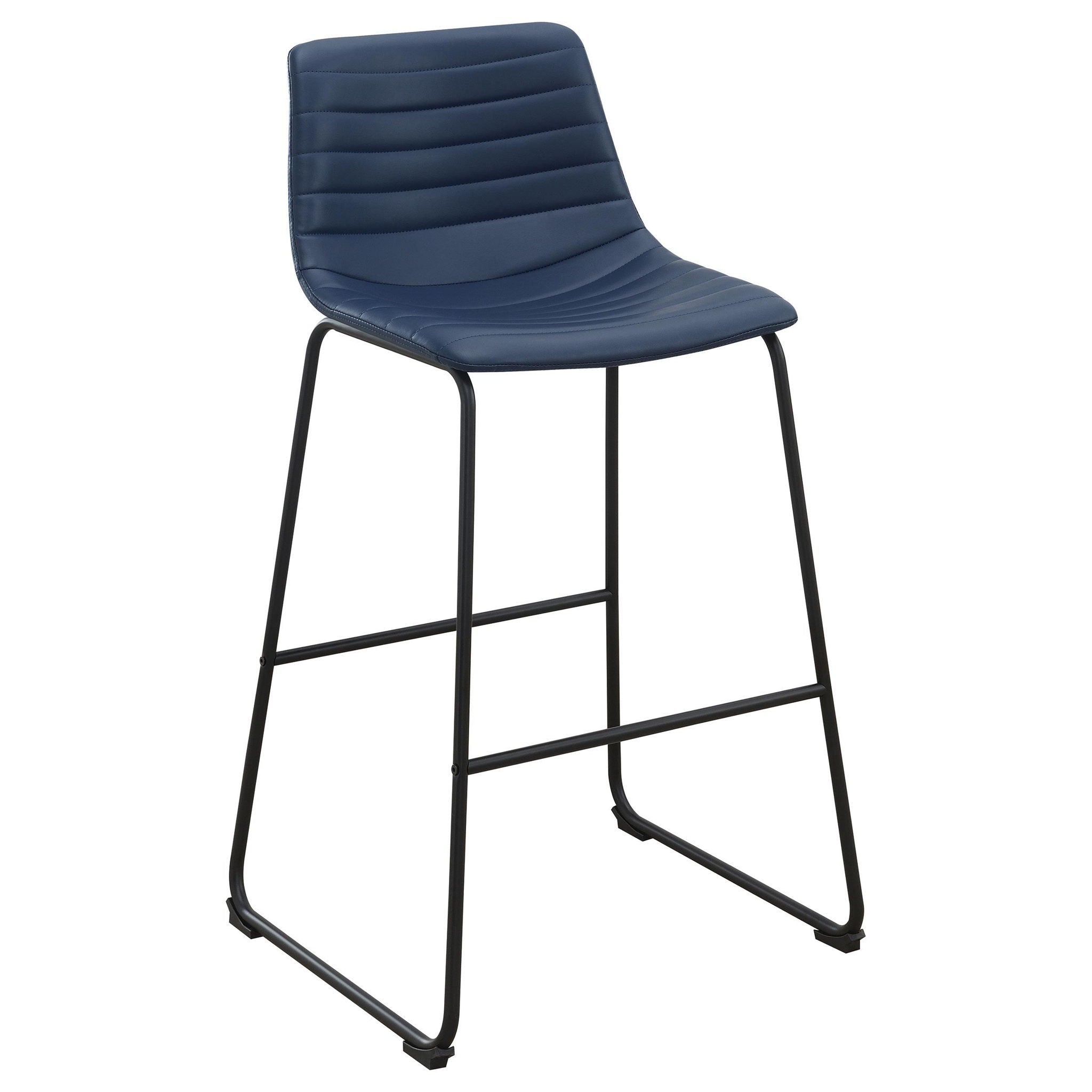 Zuni Faux Leather Upholstered Bar Chair Blue (Set of 2) - Atlantic Fine Furniture Melbourne FL