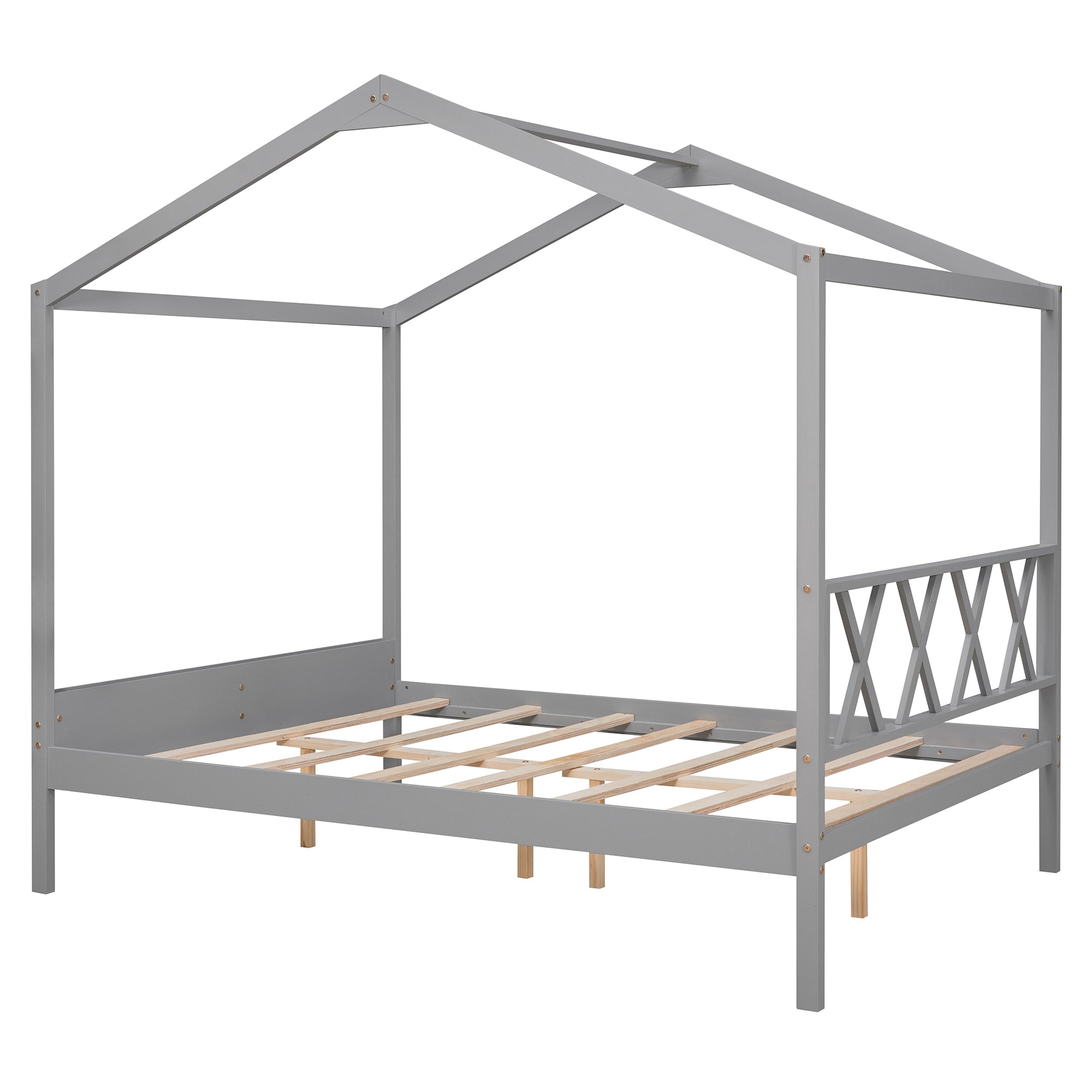 Full Size Wood House Bed with Storage Space, Gray (OLD SKU :LP000002AAE) - Atlantic Fine Furniture Melbourne FL