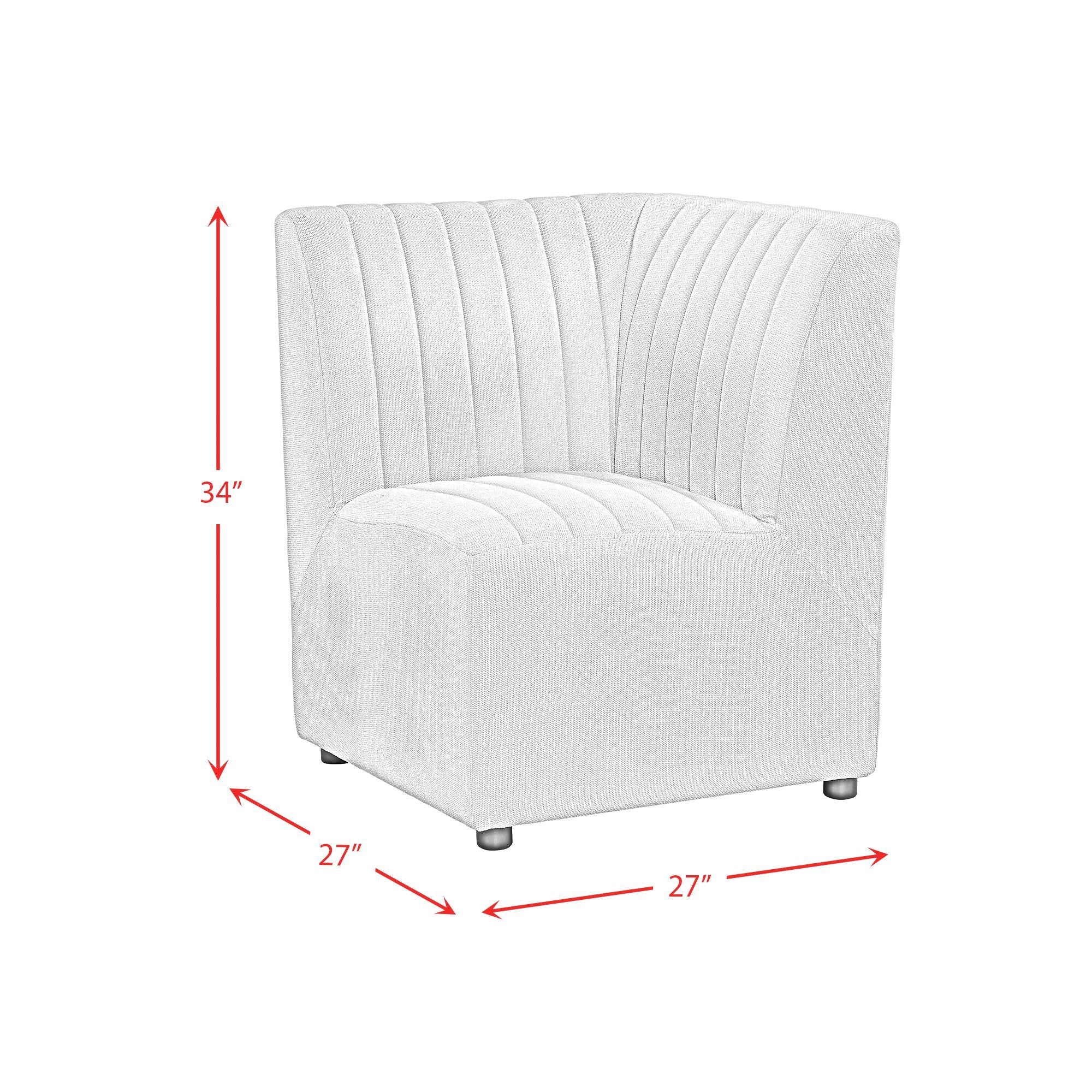 Jemma Dining Corner Chair in Beige Linen by Elements International, view 6