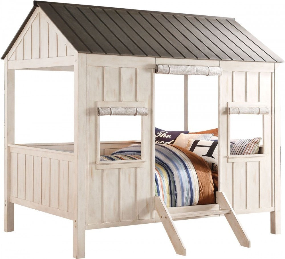 ACME Spring Cottage Full Bed in Weathered White & Washed Gray 37655F - Atlantic Fine Furniture Melbourne FL