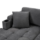 U Shaped Sectional Sofa, Corner Living Room Couch With Built In Cup Holders, Storage, USB Ports