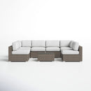Seating Set With Cushions Handcrafted Wicker Design