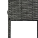 5 Pieces Outdoor Patio Wicker Bar Set, Bar Height Chairs With Non-Slip Feet And Fixed Rope, Removable Cushion, Acacia Wood Table Top - Brown / Gray