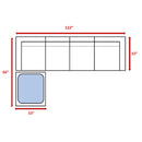 Wide Hand Patio Sectional With Cushions - Brown