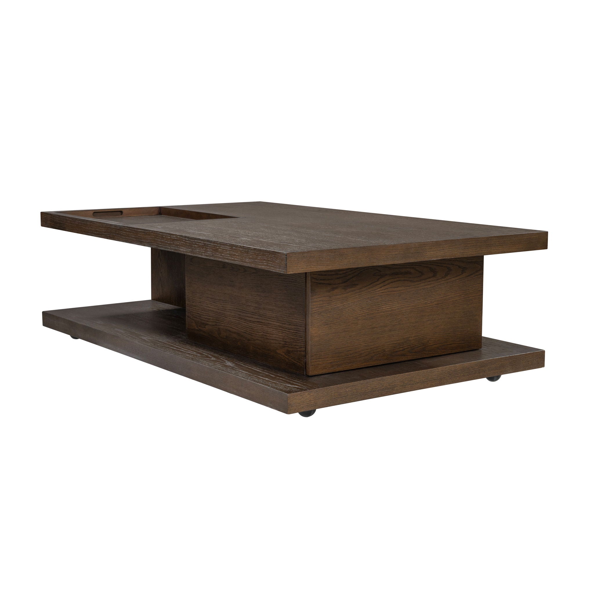 Athens - Rectangular Coffee Table With Casters - Chocolate Brown