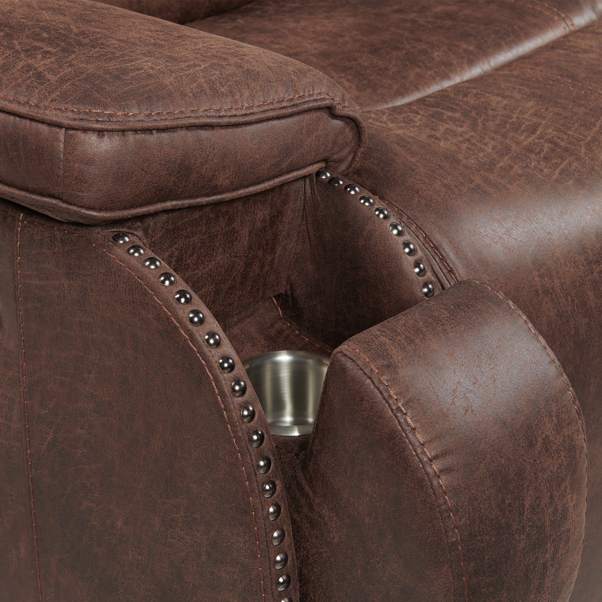 Atlantis - Power Motion Sofa With Power Motion Head Recliner - Heritage Brown