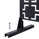 Outdoor / Indoor Privacy Screen Metal Privacy Screen, Freestanding Decorative Privacy Screen For Deck Balcony Patio - Black