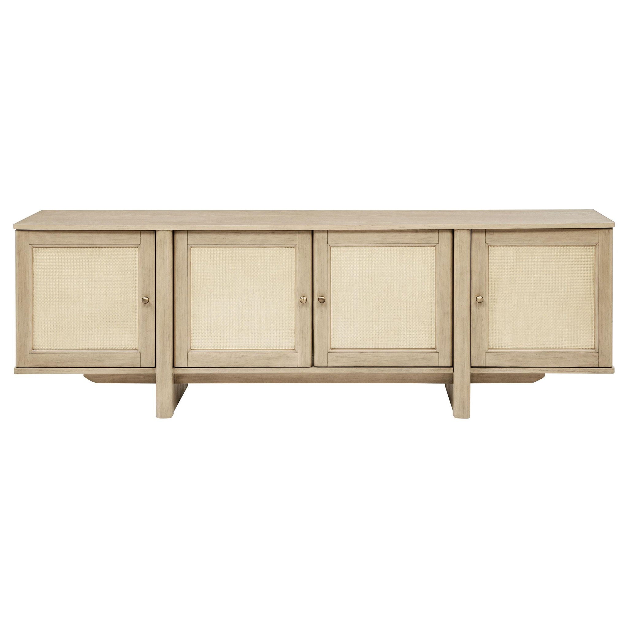 Kailani 79-inch 4-door Cane TV Stand Media Console Beige Oak