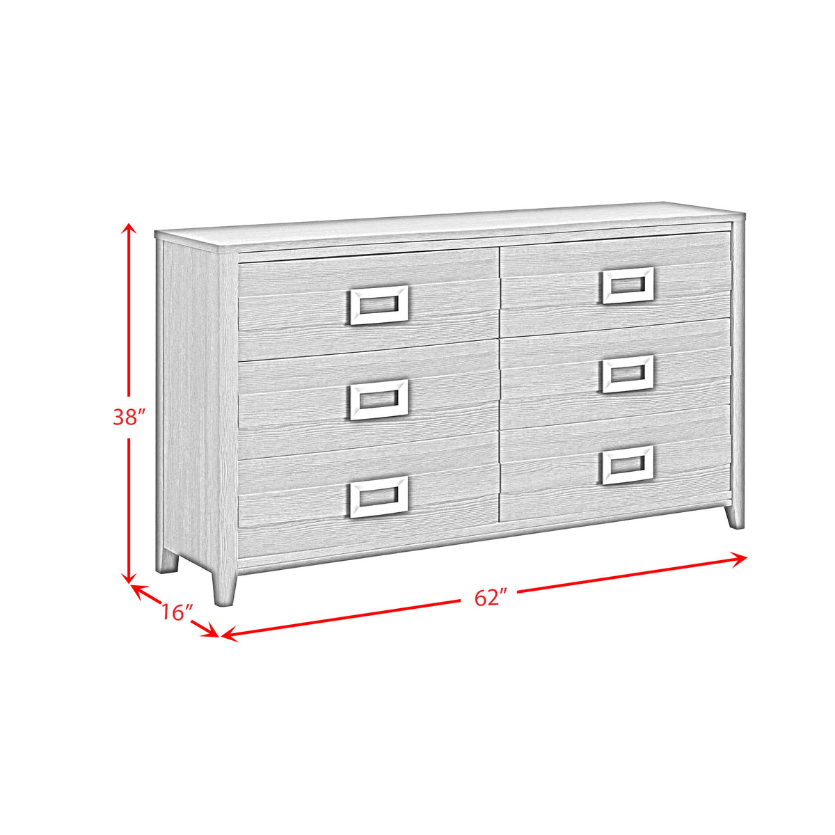 Tobias 6-Drawer Dresser in Black by Elements International, view 11