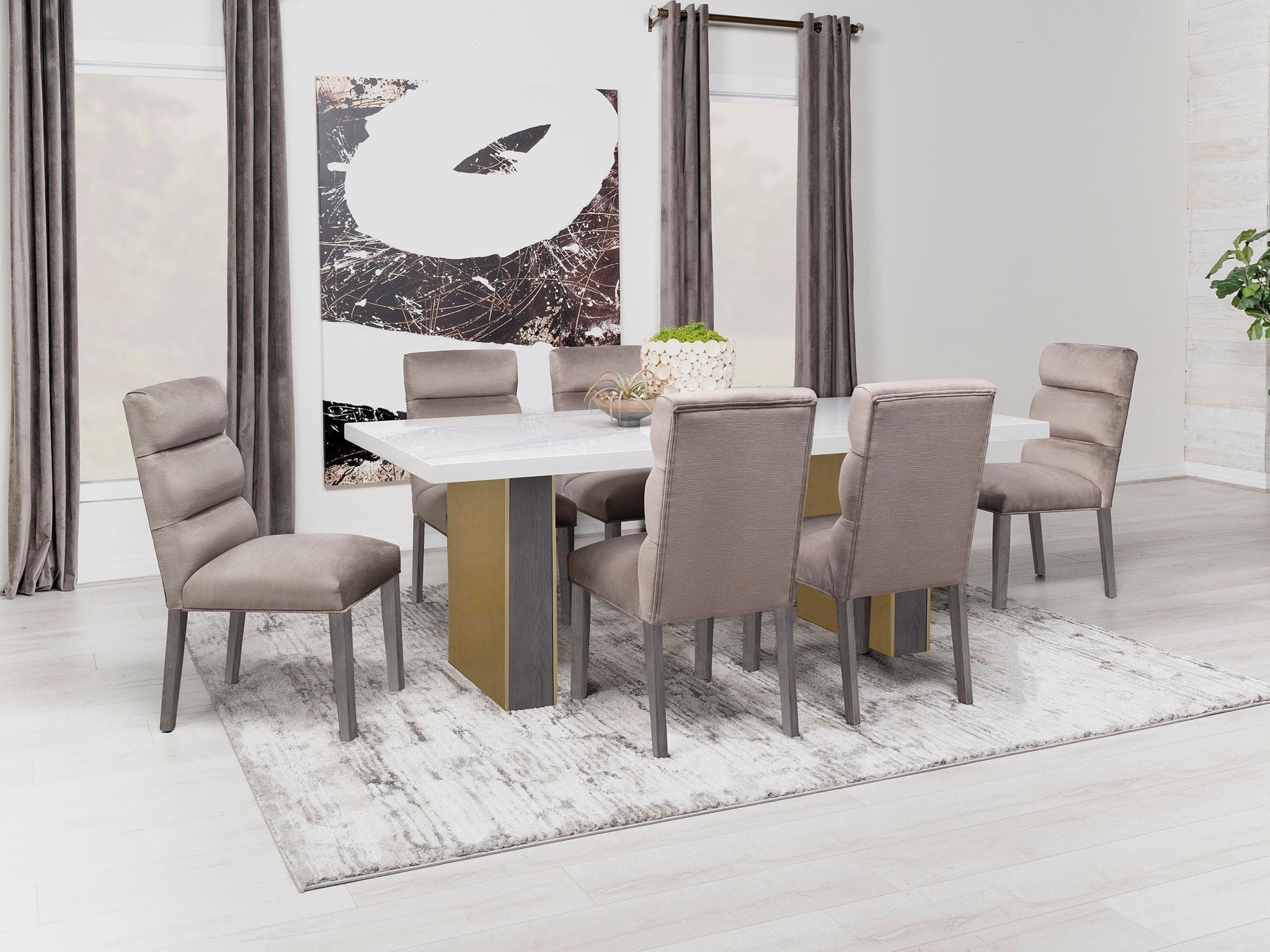 Carla Velvet Upholstered Dining Side Chair Ash (Set of 2) - Atlantic Fine Furniture Melbourne FL