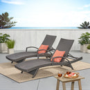 Salem - Contemporary Wicker Chaise Lounge With Arm, Weather Resistant