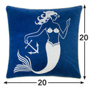 Liz Mermaid Pillow Cover With Matching Back And Hidden Zipper - Indigo