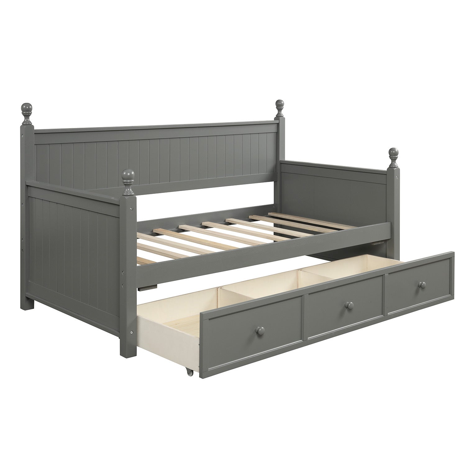 Wood Daybed with Three Drawers ,Twin Size Daybed,No Box Spring Needed ,Gray - Atlantic Fine Furniture Melbourne FL