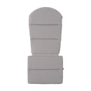 Outdoor Adirondack Chair Cushion With Water Resistant Fabric And Ties - Gray