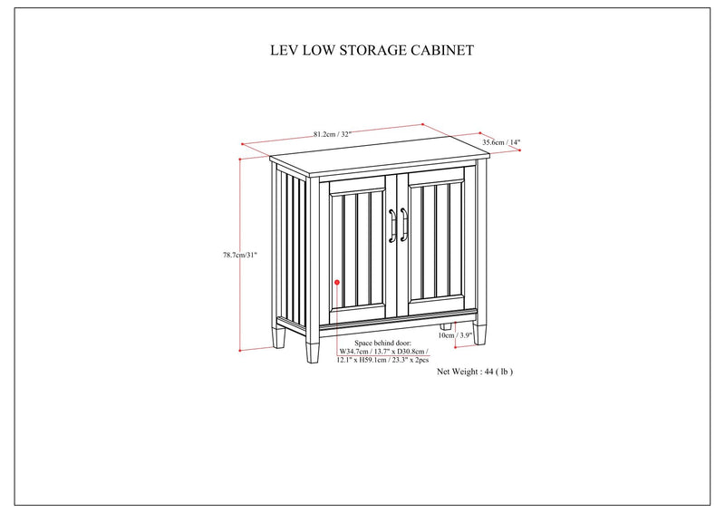 Lev - Low Storage Cabinet - Smoky Brown