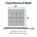 Interlocking Deck Tiles Plastic Waterproof Outdoor All Weather Anti-Slip Bathroom Shower Balcony Porch Strong Weight Capacity Upto 6613 Lbs, Rosette Pattern