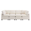 Sectional Sofa Couch Sofa Bed U-Shaped Sofa With Two Movable Ottoman And Three USB Ports For Living Room