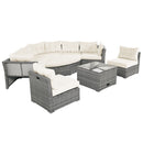 Patio Furniture Set Outdoor Daybed Rattan Sectional With Cushions And Center Table