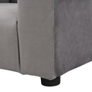 Kids Velvet Upholstered Chair With Ottoman For Comfortable Seating - Gray