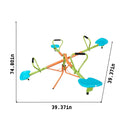 Xss004 Outdoor Playground Four Seats Seesaw For Kids 360 Degree Rotating Sturdy Plastic Seat Seesaw For Kids Seesaw For Kids Age 3+ - Green / Blue