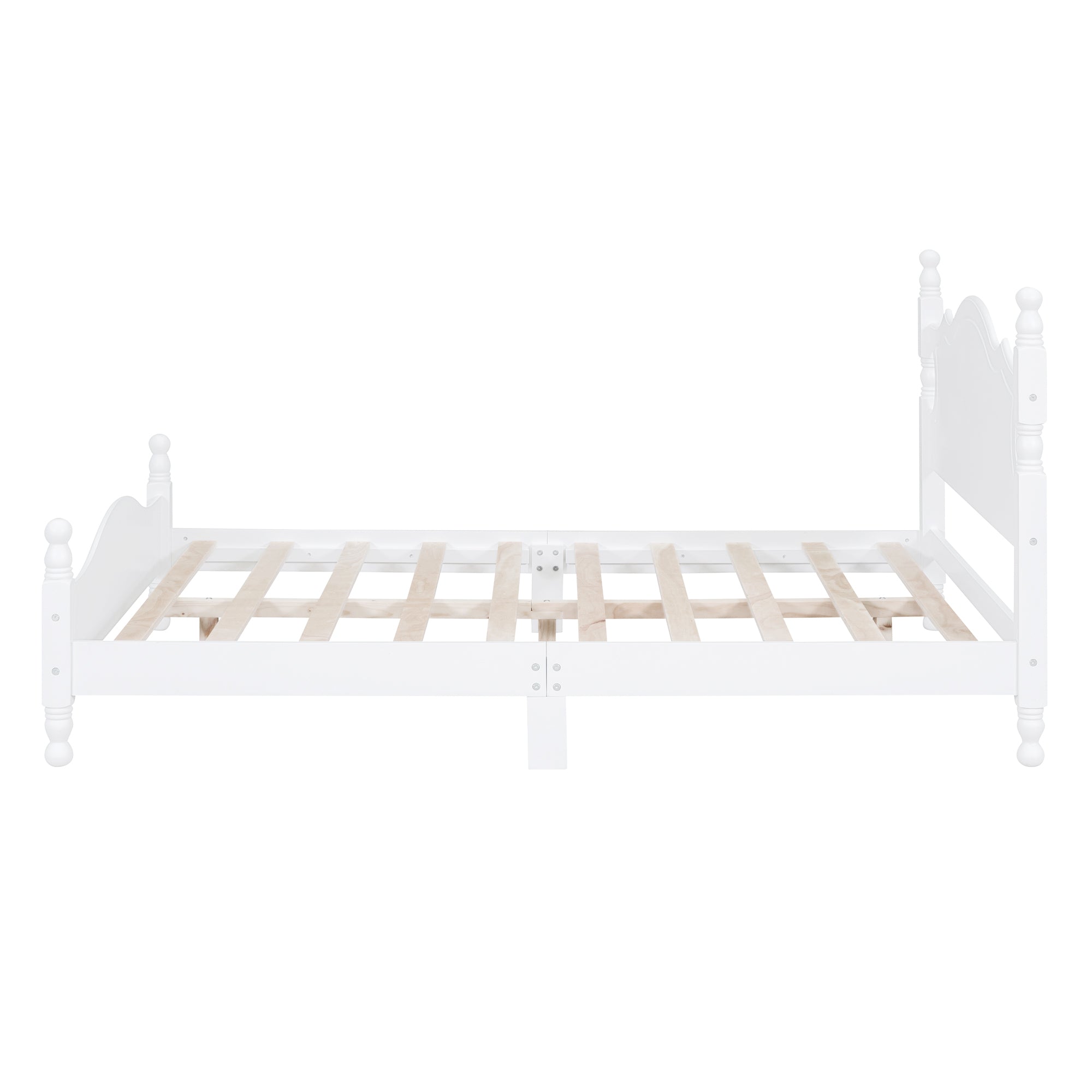 Full Size Wood Platform Bed Frame,Retro Style Platform Bed with Wooden Slat Support,White - Atlantic Fine Furniture Melbourne FL