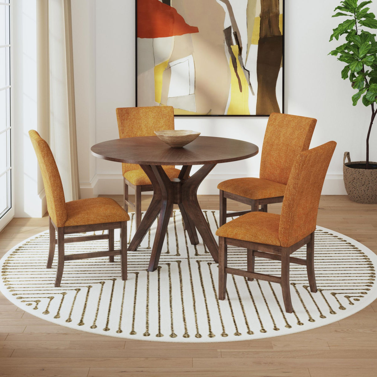 Santa Barbara Round Dining Table in Walnut by Elements International, view 10