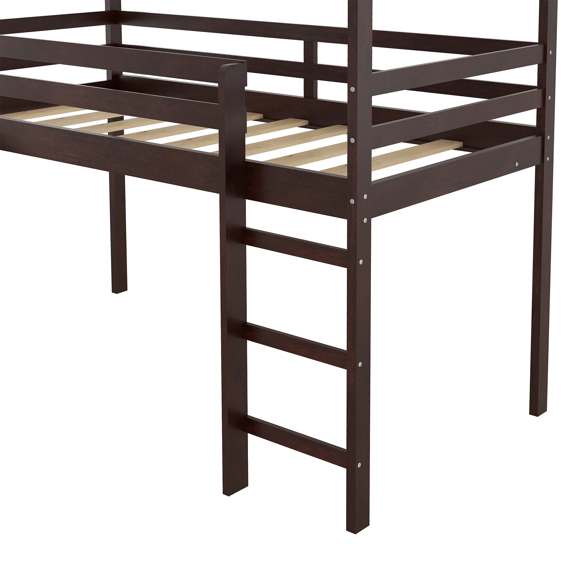 Twin Loft Bed with Slide, House Bed with Slide,Gray(OLD SKU :WF286245AAP) - Atlantic Fine Furniture Melbourne FL