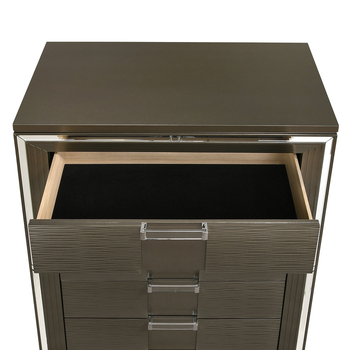 Twenty Nine 5-Drawer Flip-Top Chest in Dark Gray by Elements International, view 20