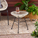Nusa - Modern Rattan Side Table With Tempered Glass Top