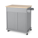 Negley - Contemporary Kitchen Cart With Wheels - Gray