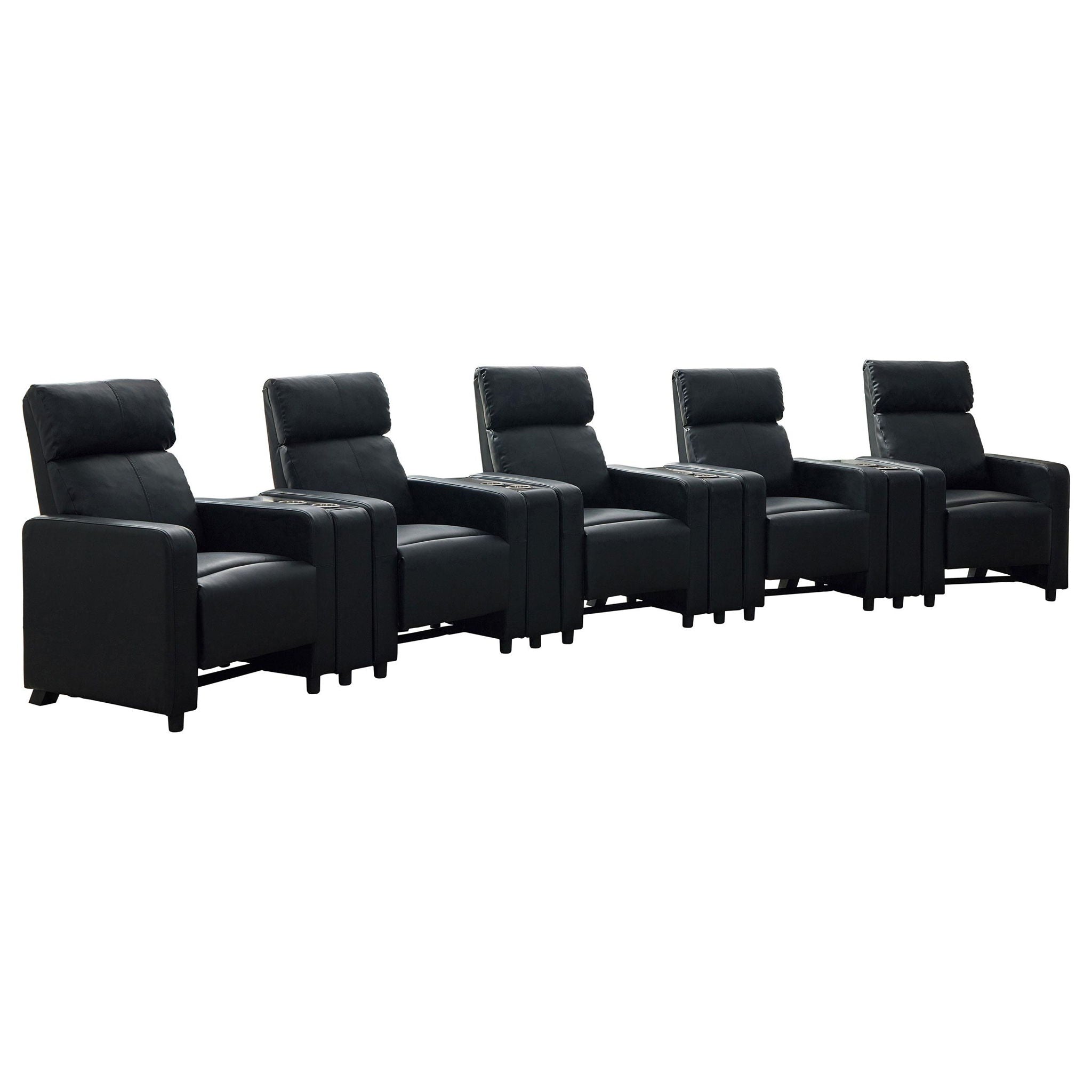 Toohey Upholstered Tufted Recliner Living Room Set Black