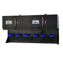 Wall Mounted Double Door Storage Cabinet With Tool Rack And Hooks, Stainless Steel - Black / Red